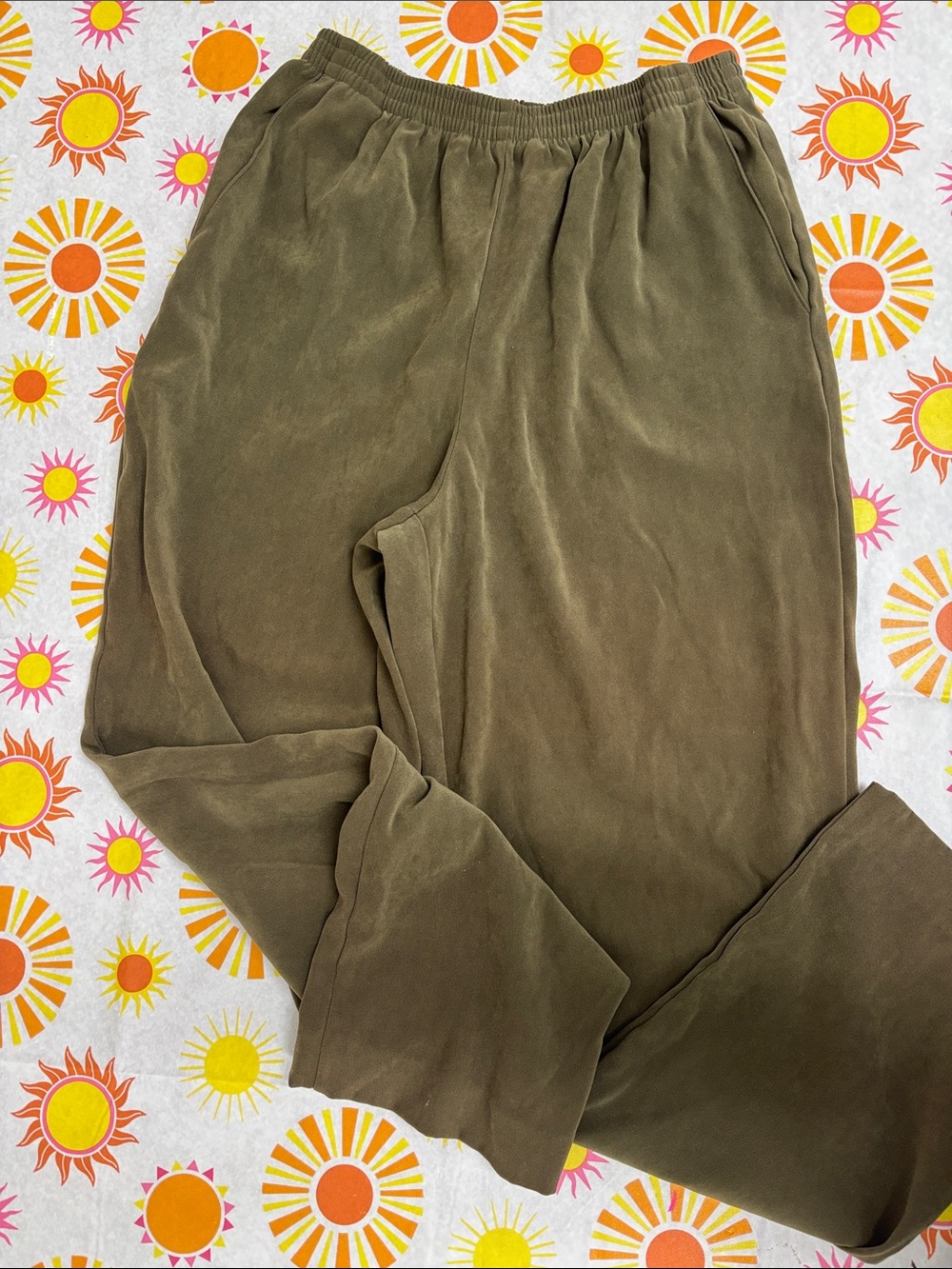 Alfred Dunner Olive Green Men's Sweatpants with Elastic Waist